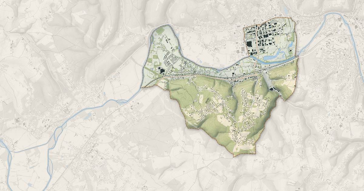 Portrait cartographique de Marsac-sur-l'Isle : relief, eau, forêts, bâti et voies, calculés à partir des données de l'IGN