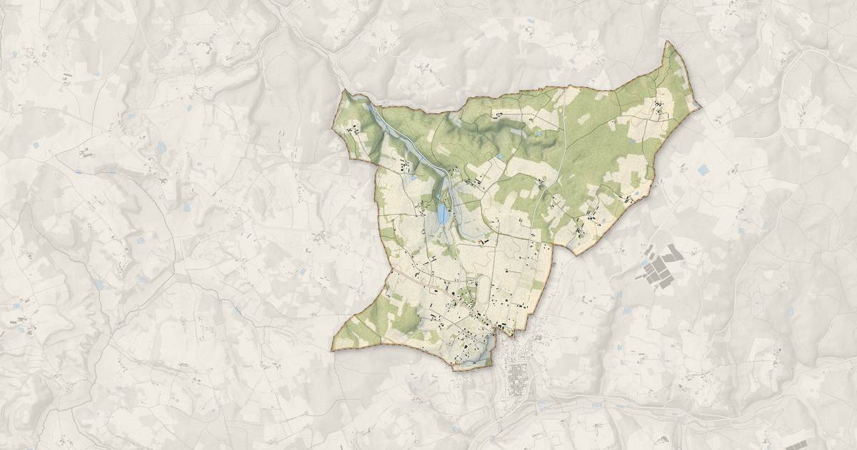 Portrait cartographique de Marsalès : relief, eau, forêts, bâti et voies, calculés à partir des données de l'IGN