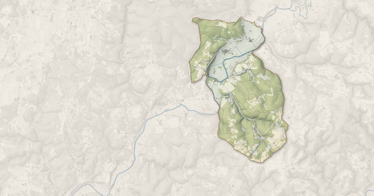 Portrait cartographique de Mayac : relief, eau, forêts, bâti et voies, calculés à partir des données de l'IGN