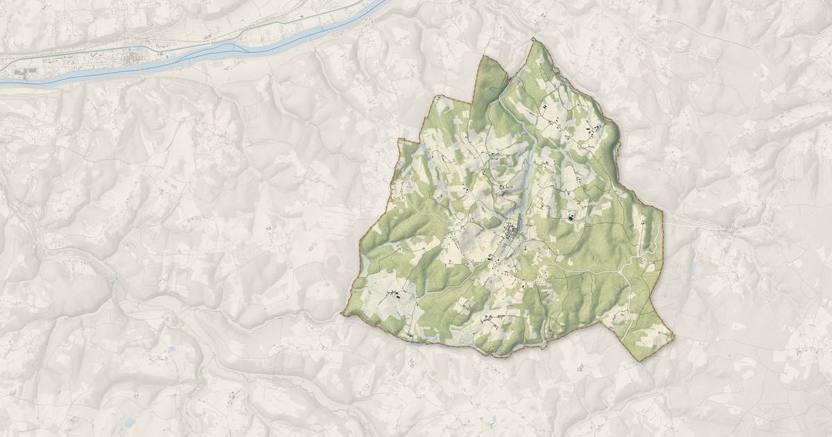 Portrait cartographique de Molières : relief, eau, forêts, bâti et voies, calculés à partir des données de l'IGN
