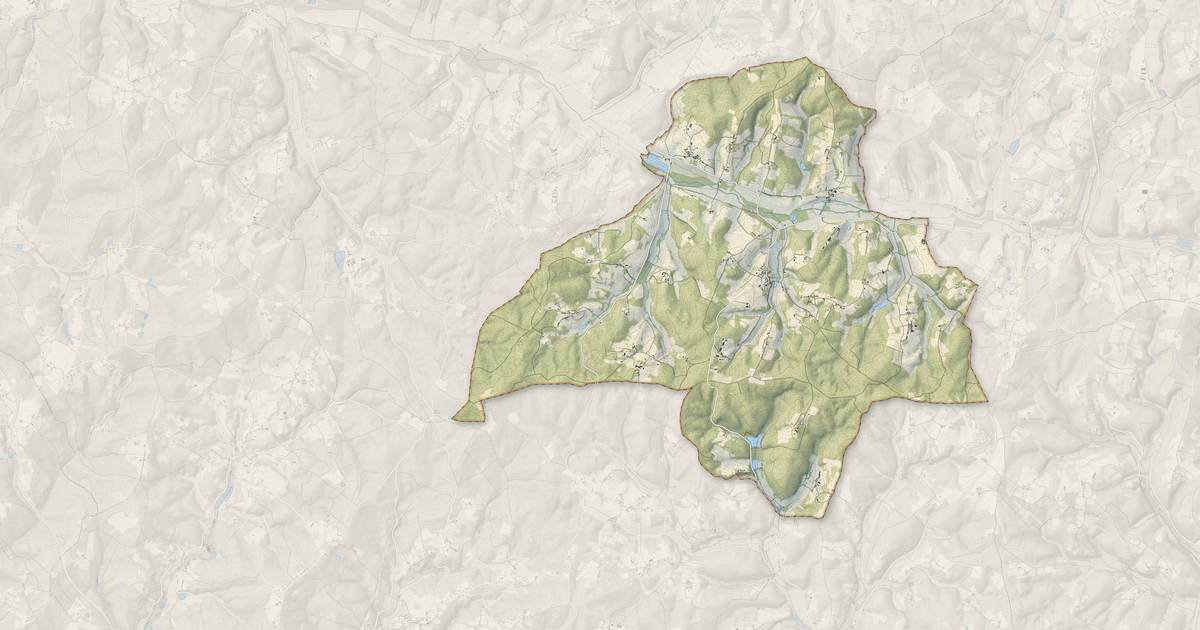 Portrait cartographique de Montagnac-la-Crempse : relief, eau, forêts, bâti et voies, calculés à partir des données de l'IGN