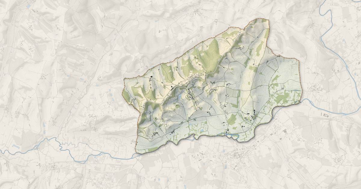 Portrait cartographique de Montagrier : relief, eau, forêts, bâti et voies, calculés à partir des données de l'IGN