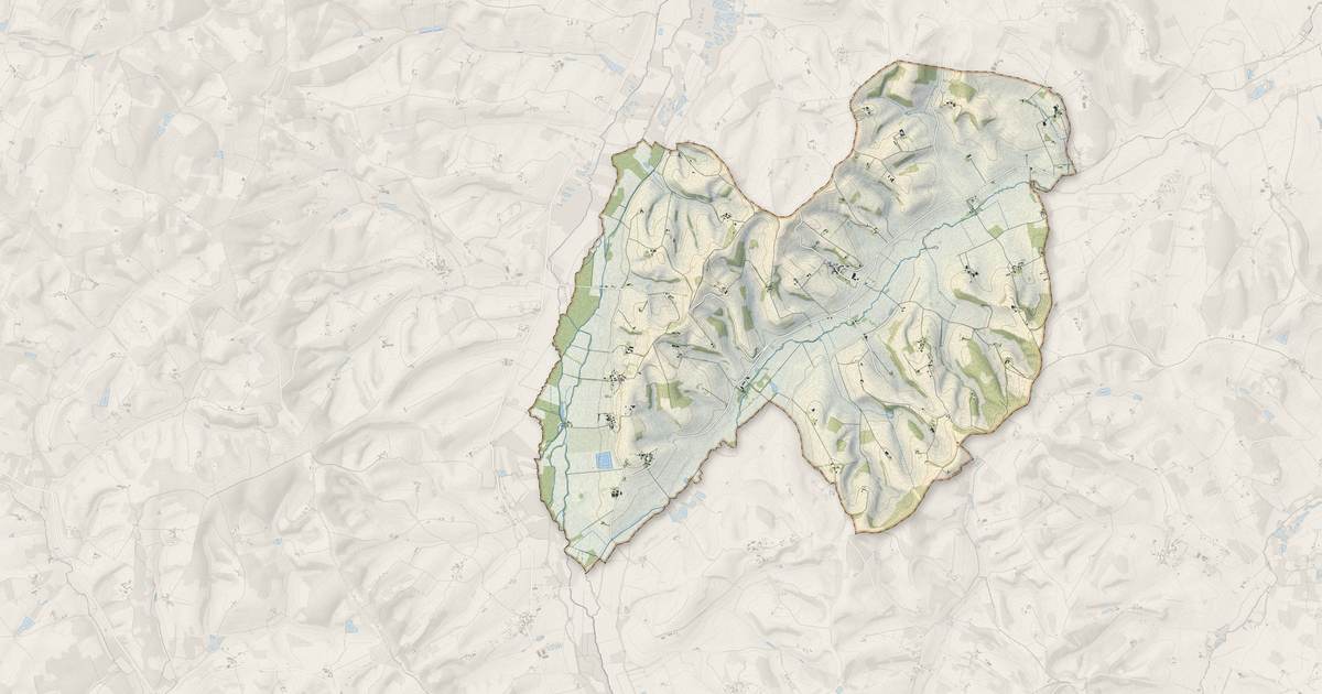 Portrait cartographique de Nanteuil-Auriac-de-Bourzac : relief, eau, forêts, bâti et voies, calculés à partir des données de l'IGN
