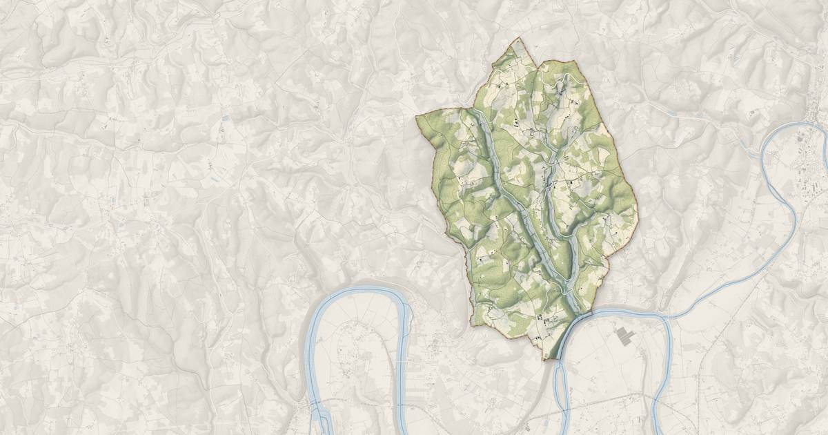 Portrait cartographique de Paunat : relief, eau, forêts, bâti et voies, calculés à partir des données de l'IGN