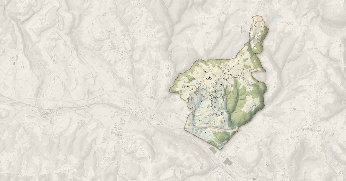Portrait cartographique de Peyrignac : relief, eau, forêts, bâti et voies, calculés à partir des données de l'IGN