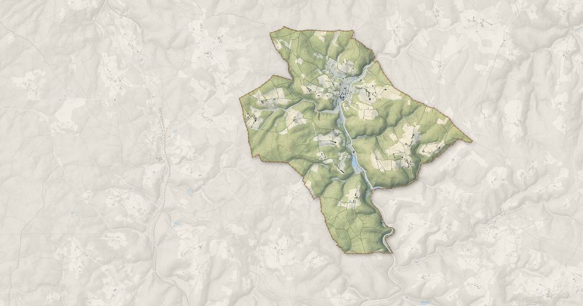 Portrait cartographique de Prats-du-Périgord : relief, eau, forêts, bâti et voies, calculés à partir des données de l'IGN