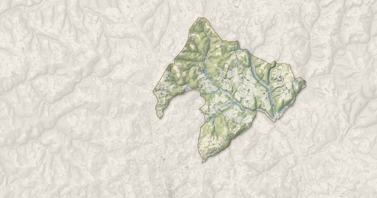Portrait cartographique de Proissans : relief, eau, forêts, bâti et voies, calculés à partir des données de l'IGN