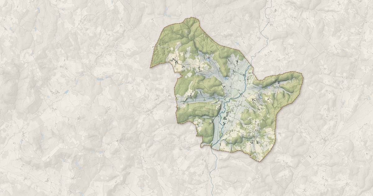 Portrait cartographique de Quinsac : relief, eau, forêts, bâti et voies, calculés à partir des données de l'IGN