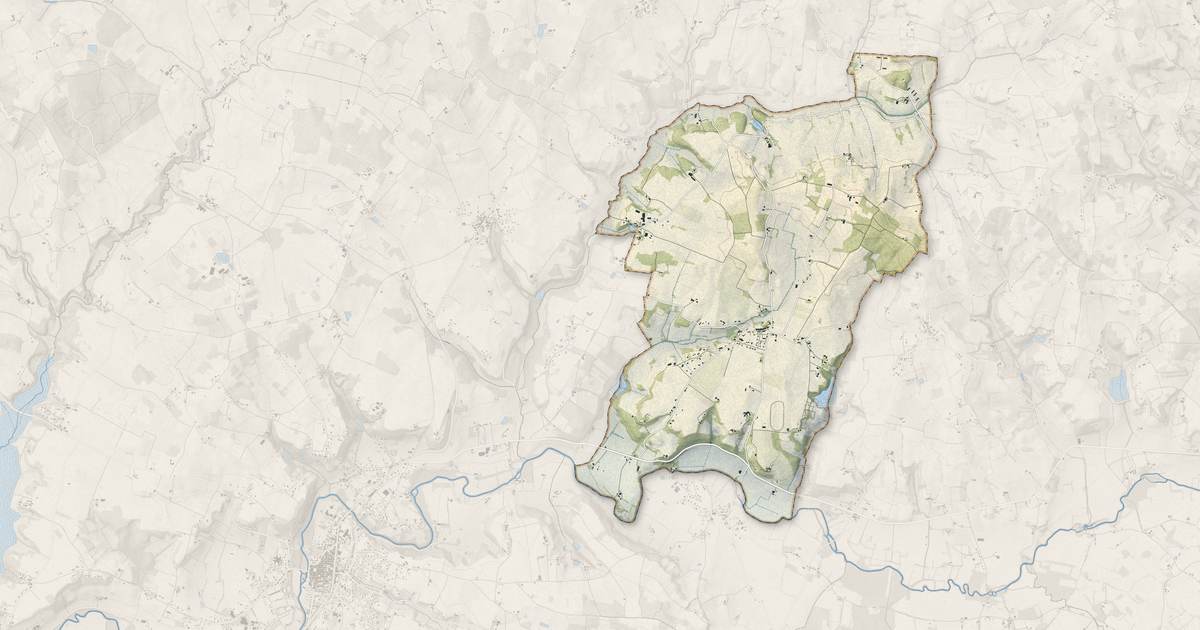 Portrait cartographique de Razac-d'Eymet : relief, eau, forêts, bâti et voies, calculés à partir des données de l'IGN