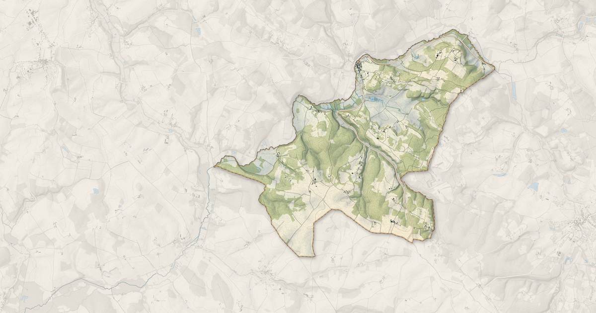 Portrait cartographique de La Rochebeaucourt-et-Argentine : relief, eau, forêts, bâti et voies, calculés à partir des données de l'IGN