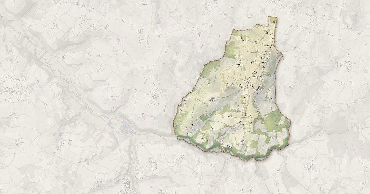 Portrait cartographique de Rouffignac-de-Sigoulès : relief, eau, forêts, bâti et voies, calculés à partir des données de l'IGN