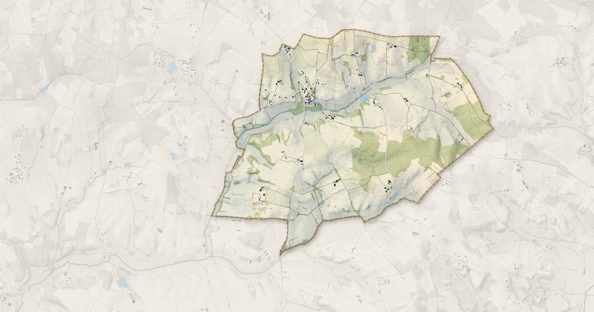 Portrait cartographique de Sadillac : relief, eau, forêts, bâti et voies, calculés à partir des données de l'IGN