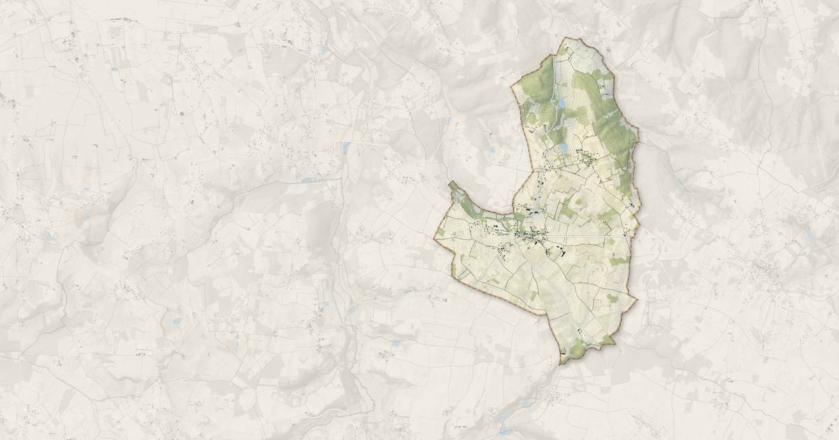 Portrait cartographique de Saint-Aubin-de-Lanquais : relief, eau, forêts, bâti et voies, calculés à partir des données de l'IGN