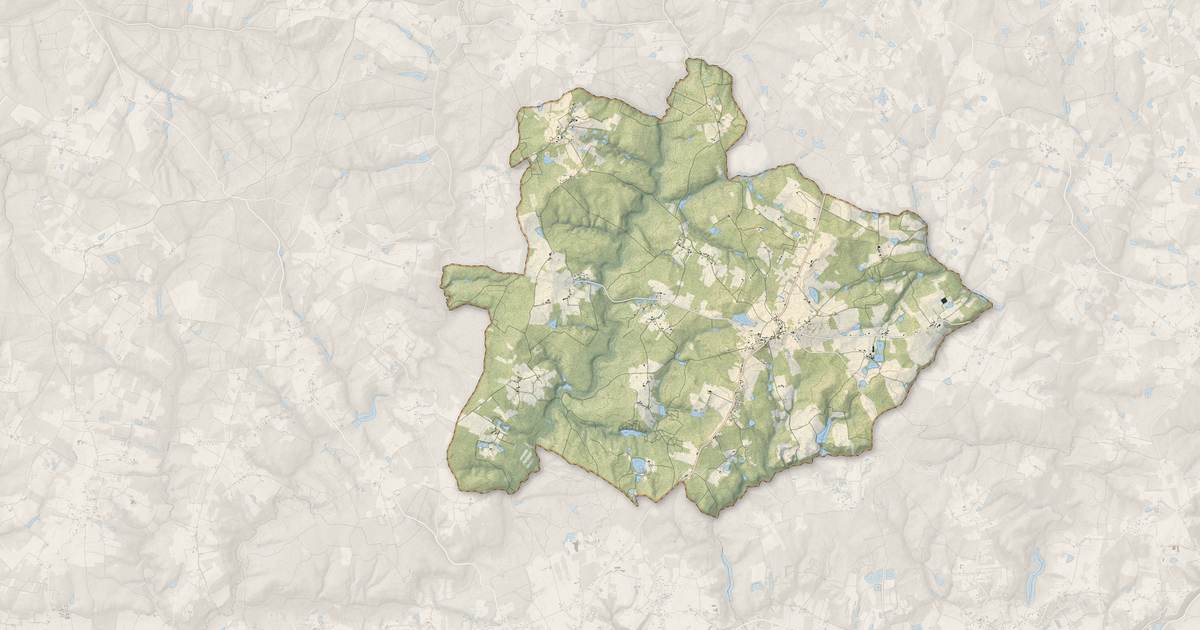 Portrait cartographique de Saint-Barthélemy-de-Bellegarde : relief, eau, forêts, bâti et voies, calculés à partir des données de l'IGN