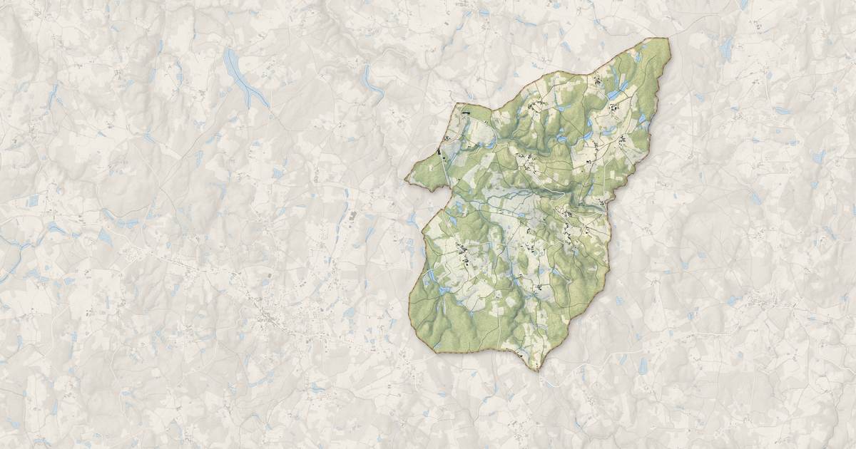 Portrait cartographique de Saint-Barthélemy-de-Bussière : relief, eau, forêts, bâti et voies, calculés à partir des données de l'IGN