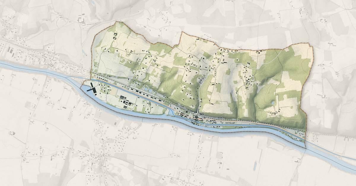 Portrait cartographique de Saint-Capraise-de-Lalinde : relief, eau, forêts, bâti et voies, calculés à partir des données de l'IGN