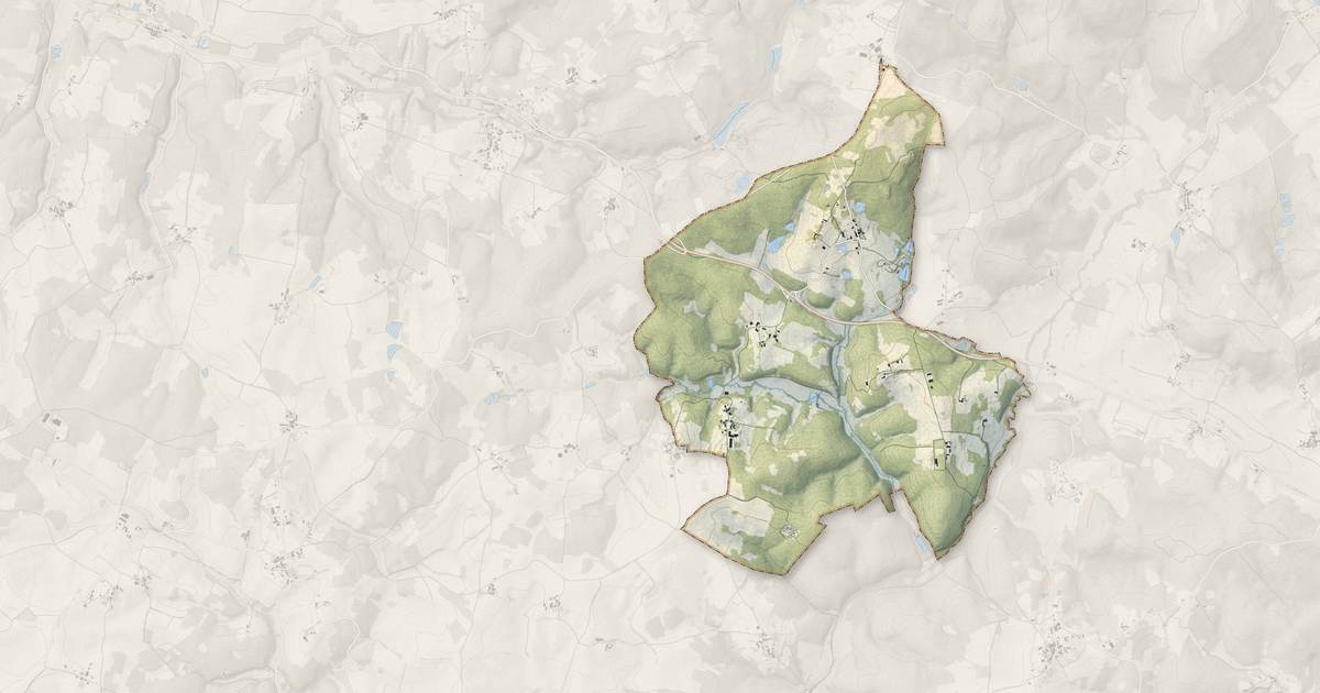 Portrait cartographique de Saint-Félix-de-Bourdeilles : relief, eau, forêts, bâti et voies, calculés à partir des données de l'IGN