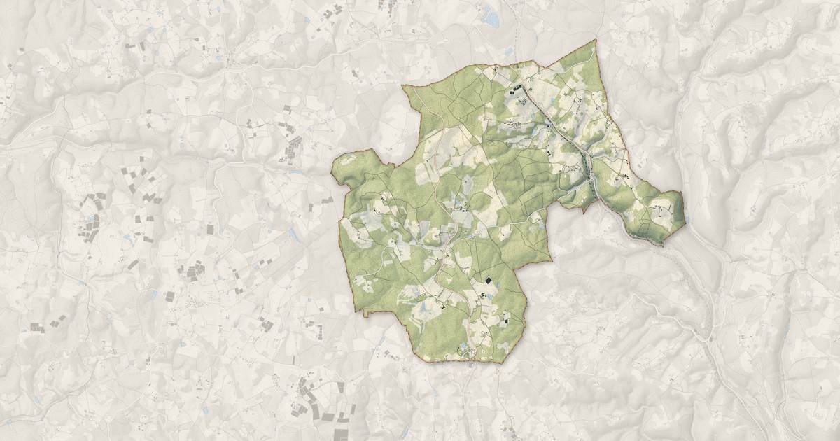 Portrait cartographique de Saint-Félix-de-Reillac-et-Mortemart : relief, eau, forêts, bâti et voies, calculés à partir des données de l'IGN