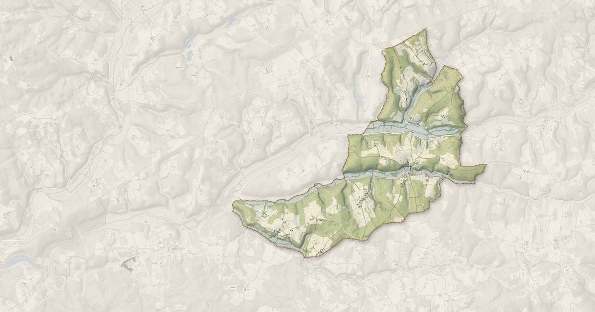 Portrait cartographique de Saint-Marcel-du-Périgord : relief, eau, forêts, bâti et voies, calculés à partir des données de l'IGN