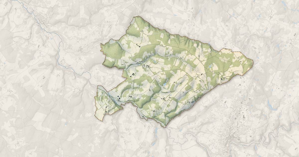 Portrait cartographique de Saint-Martin-le-Pin : relief, eau, forêts, bâti et voies, calculés à partir des données de l'IGN