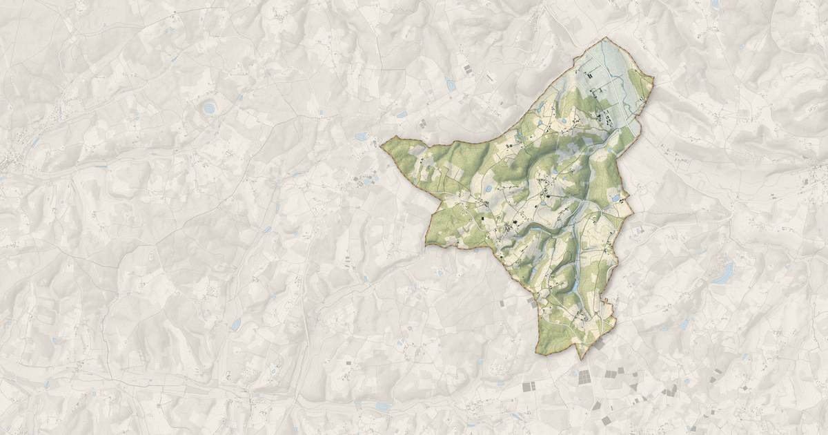 Portrait cartographique de Saint-Mayme-de-Péreyrol : relief, eau, forêts, bâti et voies, calculés à partir des données de l'IGN