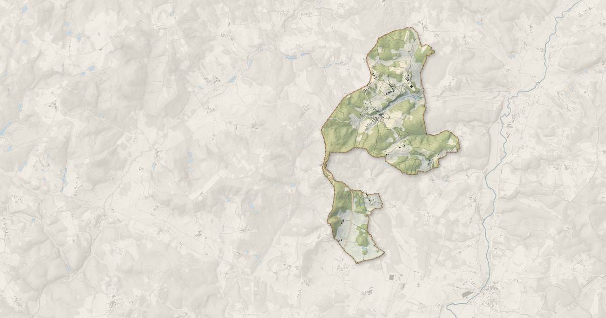 Portrait cartographique de Saint-Pancrace : relief, eau, forêts, bâti et voies, calculés à partir des données de l'IGN