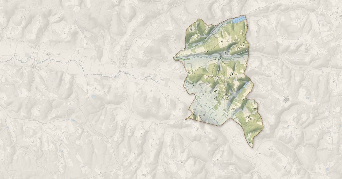 Portrait cartographique de Saint-Paul-de-Serre : relief, eau, forêts, bâti et voies, calculés à partir des données de l'IGN