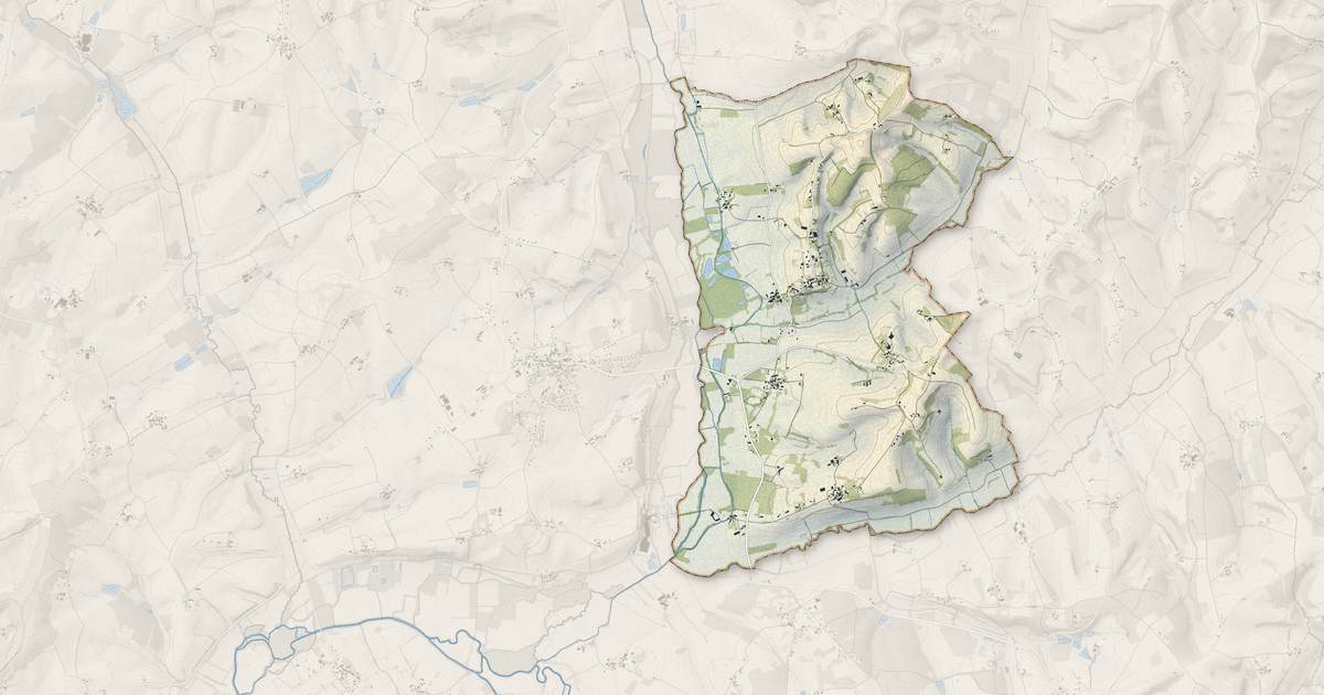 Portrait cartographique de Saint-Paul-Lizonne : relief, eau, forêts, bâti et voies, calculés à partir des données de l'IGN