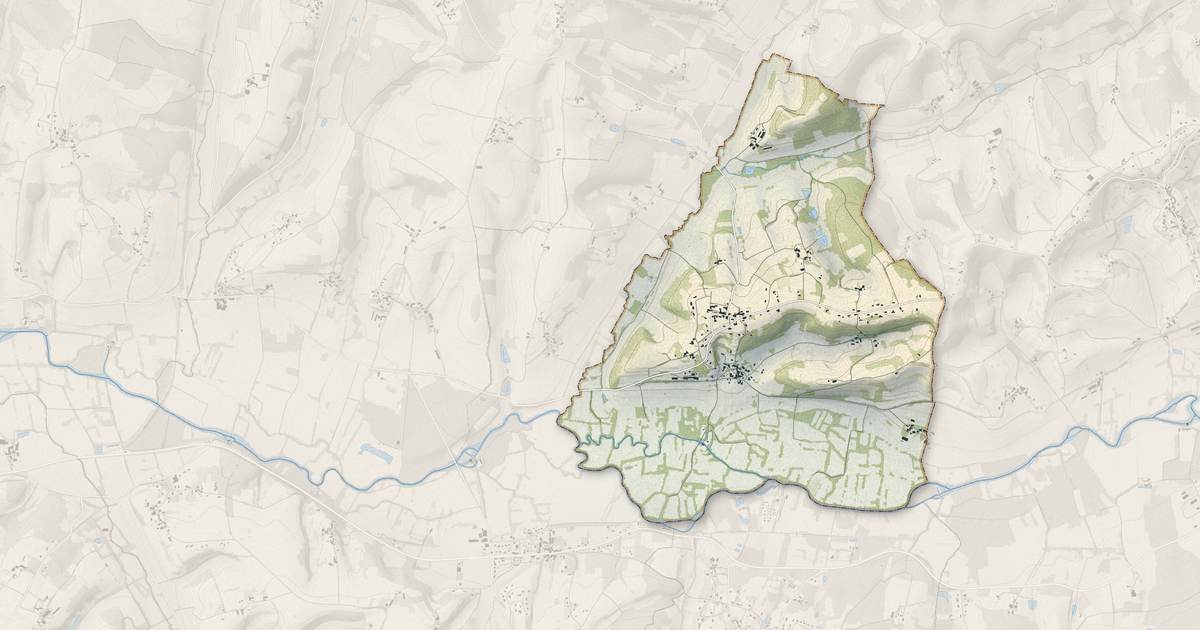 Portrait cartographique de Saint-Victor : relief, eau, forêts, bâti et voies, calculés à partir des données de l'IGN