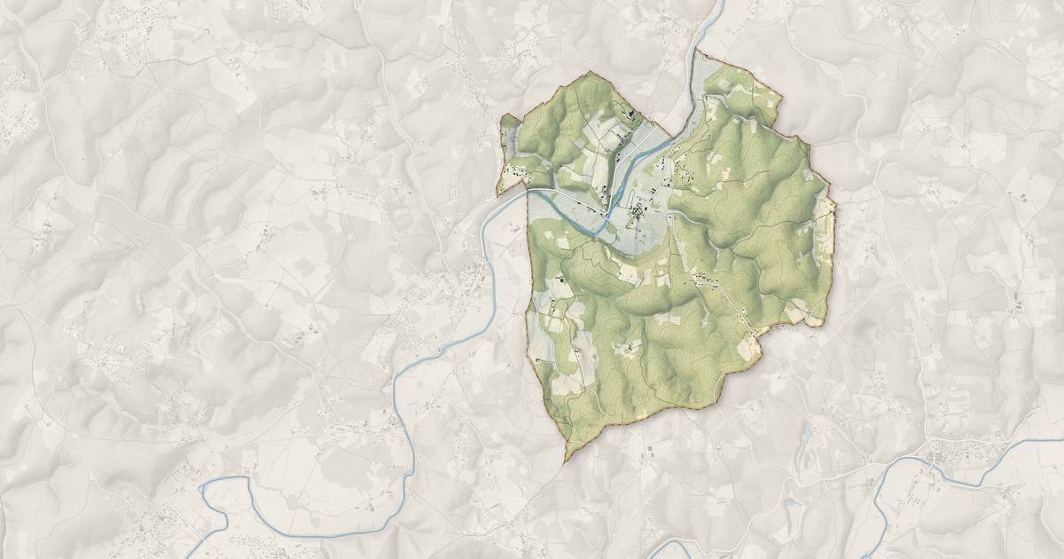 Portrait cartographique de Saint-Vincent-sur-l'Isle : relief, eau, forêts, bâti et voies, calculés à partir des données de l'IGN