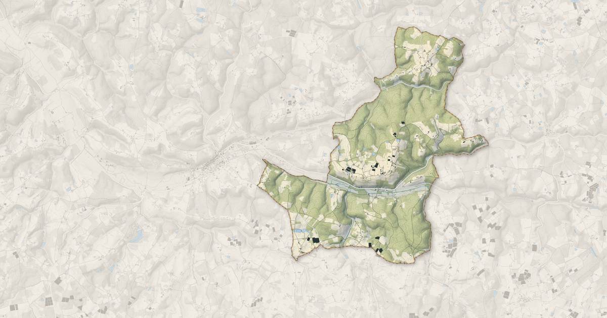 Portrait cartographique de Salon : relief, eau, forêts, bâti et voies, calculés à partir des données de l'IGN