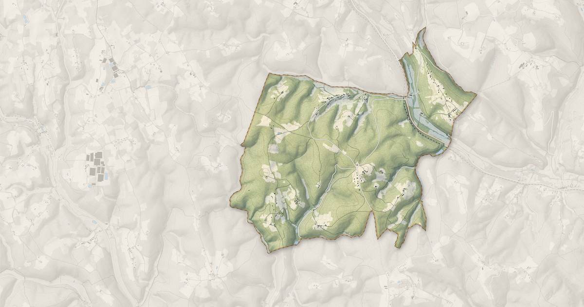 Portrait cartographique de Savignac-de-Miremont : relief, eau, forêts, bâti et voies, calculés à partir des données de l'IGN