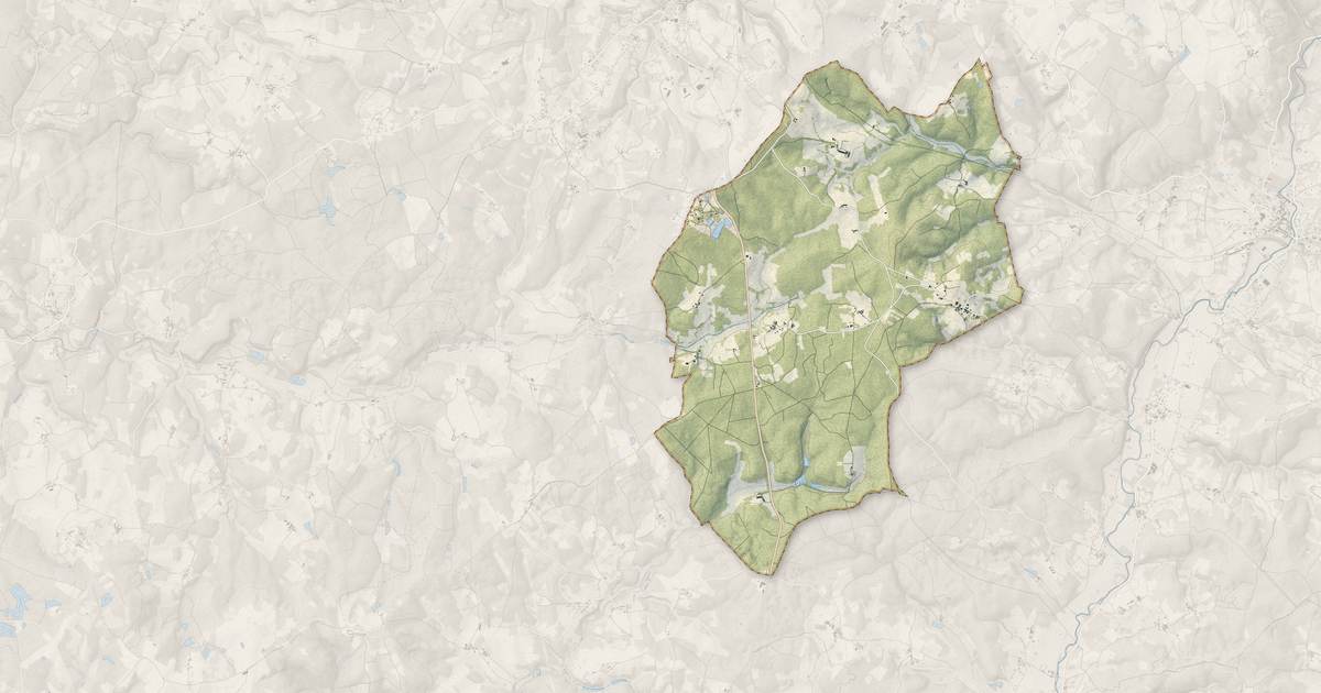 Portrait cartographique de Sceau-Saint-Angel : relief, eau, forêts, bâti et voies, calculés à partir des données de l'IGN