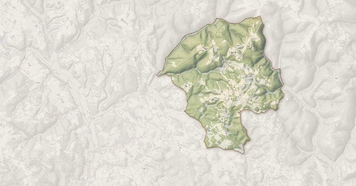 Portrait cartographique de Simeyrols : relief, eau, forêts, bâti et voies, calculés à partir des données de l'IGN