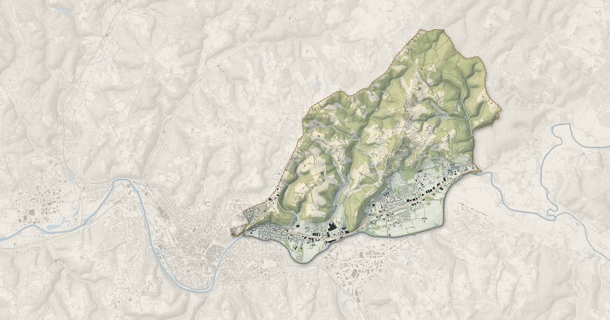 Portrait cartographique de Trélissac : relief, eau, forêts, bâti et voies, calculés à partir des données de l'IGN