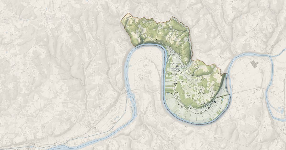 Portrait cartographique de Trémolat : relief, eau, forêts, bâti et voies, calculés à partir des données de l'IGN