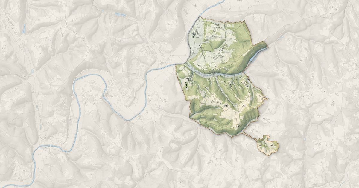 Portrait cartographique de Valojoulx : relief, eau, forêts, bâti et voies, calculés à partir des données de l'IGN