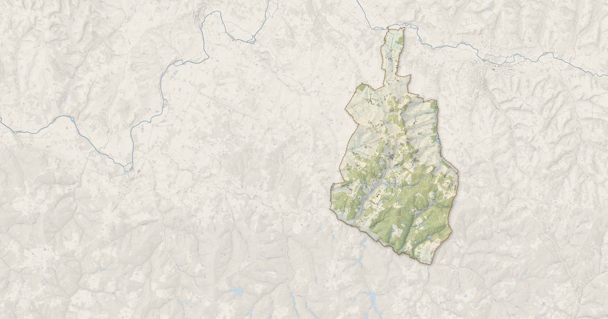 Portrait cartographique de Vanxains : relief, eau, forêts, bâti et voies, calculés à partir des données de l'IGN