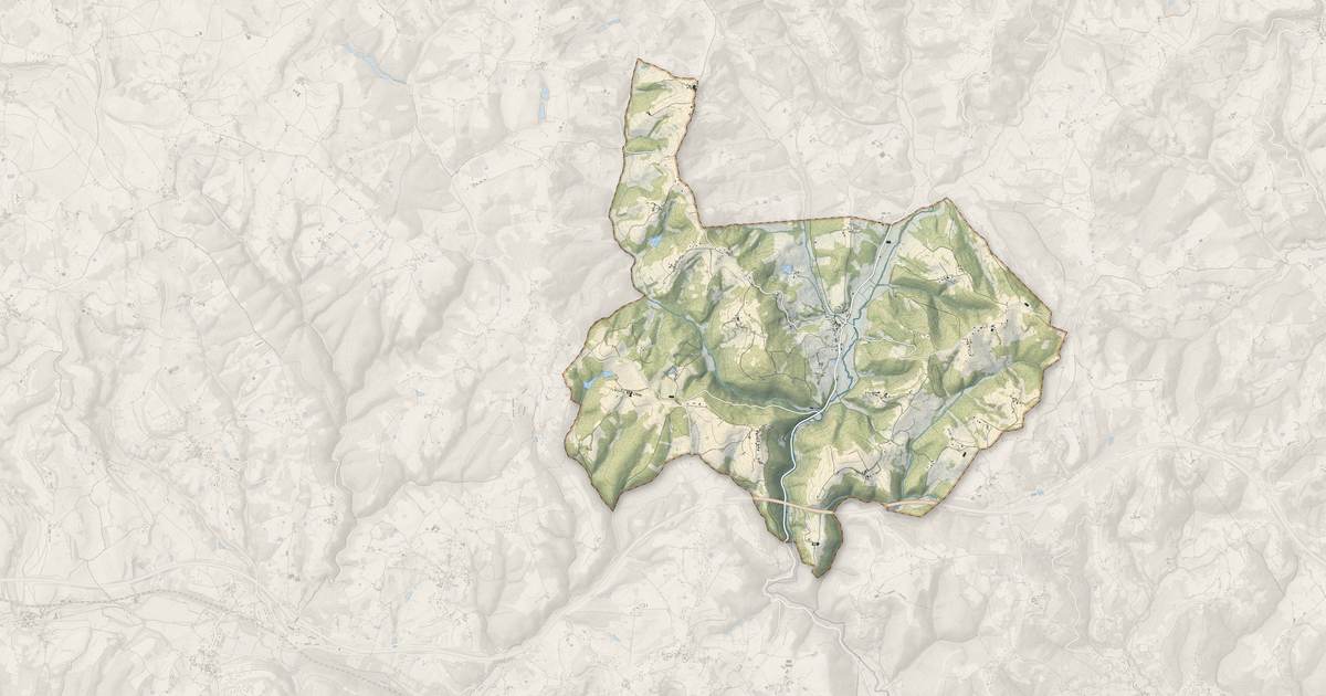 Portrait cartographique de Villac : relief, eau, forêts, bâti et voies, calculés à partir des données de l'IGN