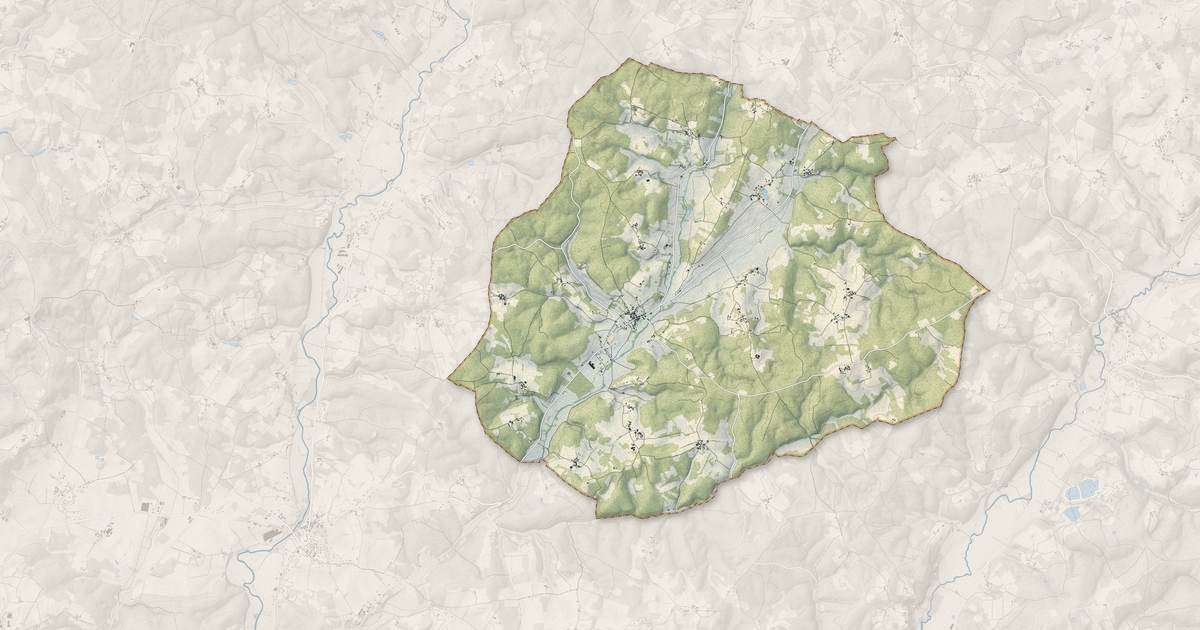 Portrait cartographique de Villars : relief, eau, forêts, bâti et voies, calculés à partir des données de l'IGN