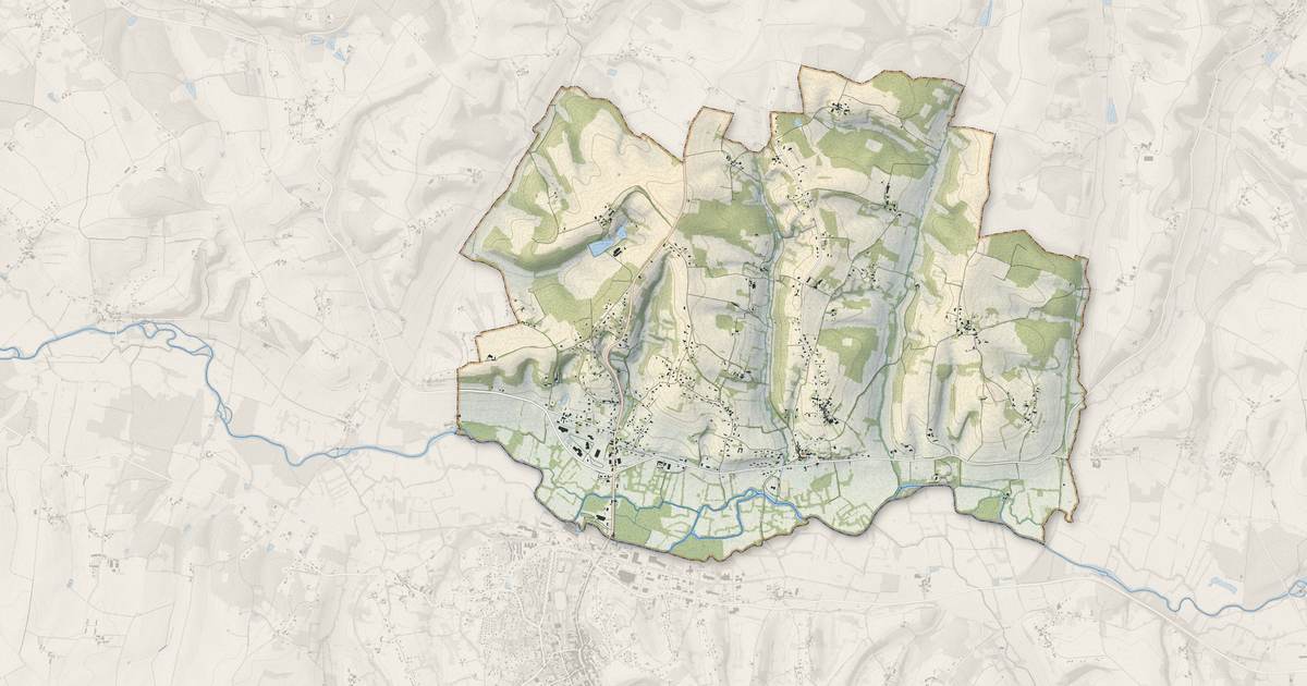 Portrait cartographique de Villetoureix : relief, eau, forêts, bâti et voies, calculés à partir des données de l'IGN