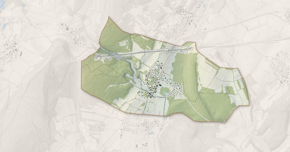 Portrait cartographique de Aibre : relief, eau, forêts, bâti et voies, calculés à partir des données de l'IGN