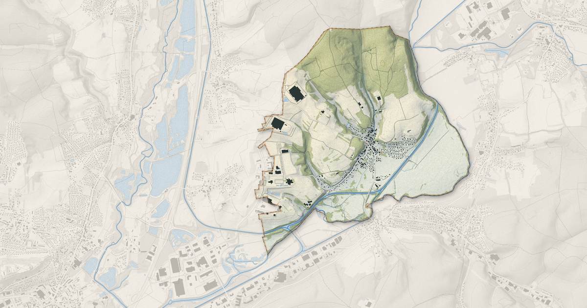 Portrait cartographique de Allenjoie : relief, eau, forêts, bâti et voies, calculés à partir des données de l'IGN