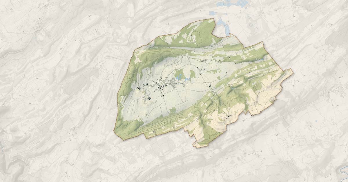 Portrait cartographique de Arc-sous-Cicon : relief, eau, forêts, bâti et voies, calculés à partir des données de l'IGN