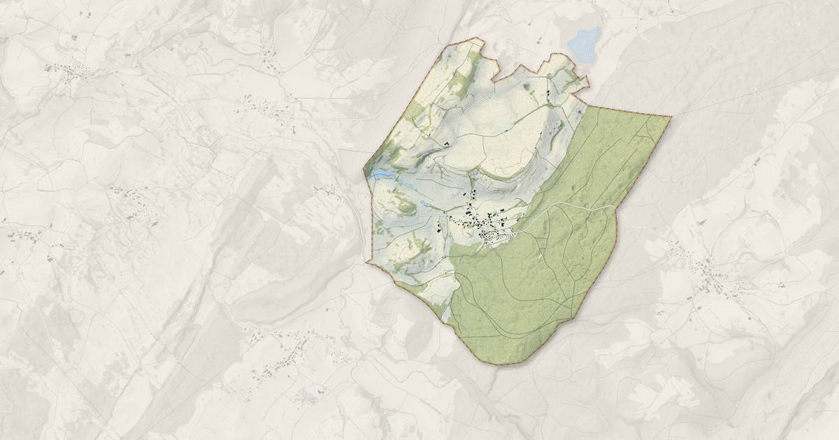 Portrait cartographique de Arc-sous-Montenot : relief, eau, forêts, bâti et voies, calculés à partir des données de l'IGN