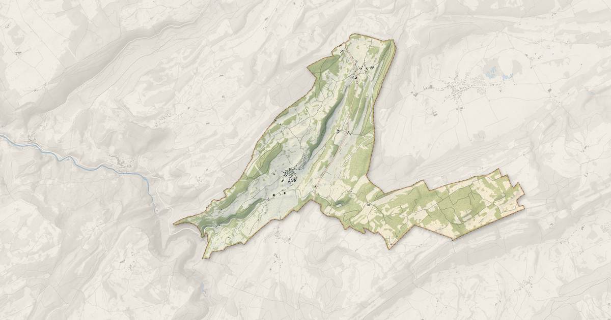 Portrait cartographique de Aubonne : relief, eau, forêts, bâti et voies, calculés à partir des données de l'IGN