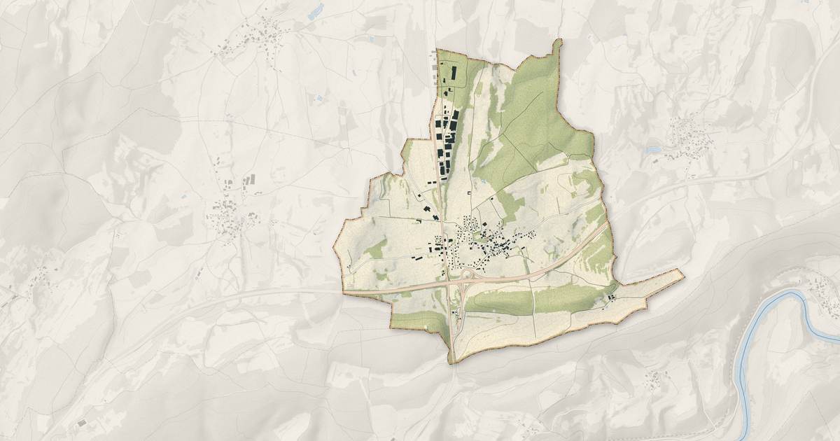 Portrait cartographique de Autechaux : relief, eau, forêts, bâti et voies, calculés à partir des données de l'IGN