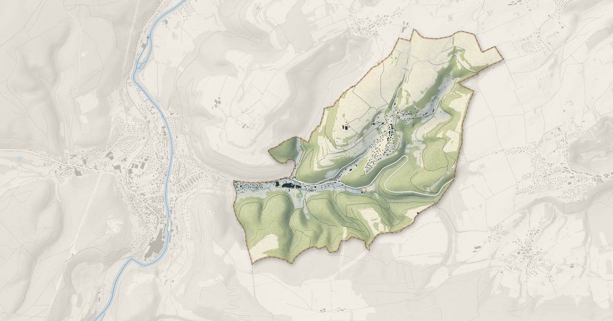 Portrait cartographique de Autechaux-Roide : relief, eau, forêts, bâti et voies, calculés à partir des données de l'IGN