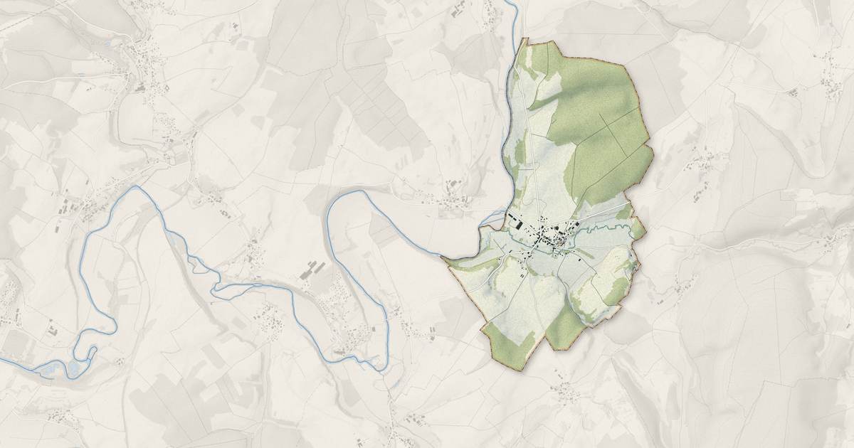 Portrait cartographique de Avilley : relief, eau, forêts, bâti et voies, calculés à partir des données de l'IGN