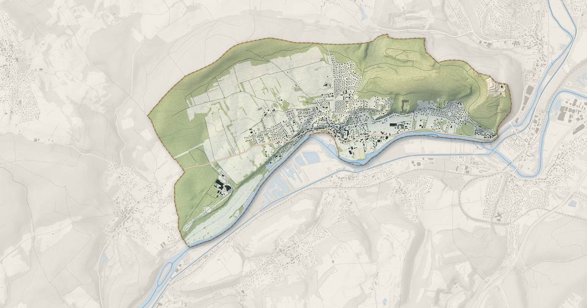 Portrait cartographique de Bavans : relief, eau, forêts, bâti et voies, calculés à partir des données de l'IGN
